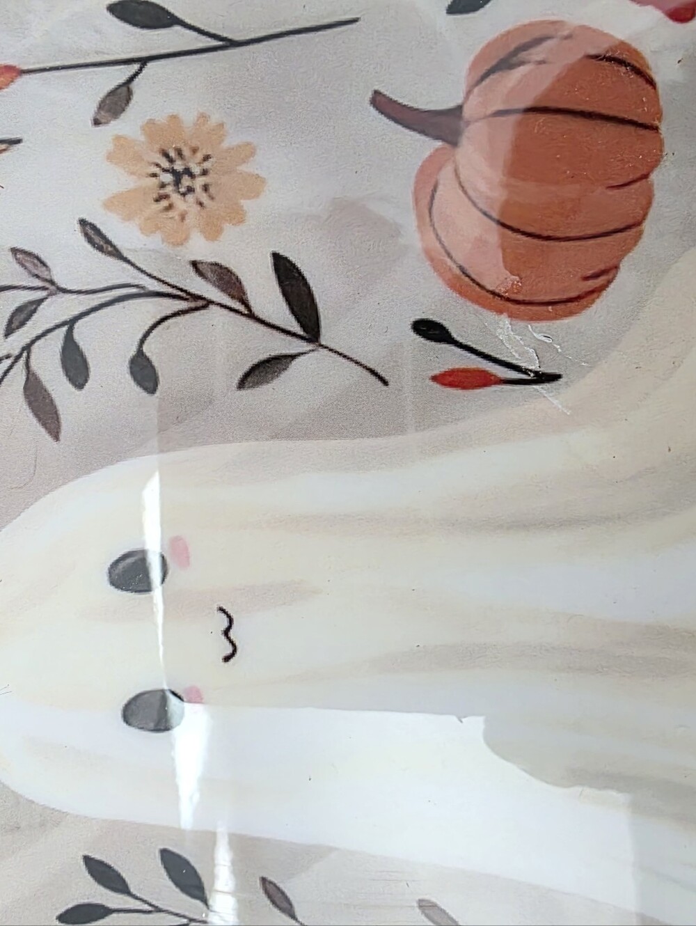 Viral Wooden Serving Tray with Halloween Ghost and Pumpkin Design - Picture 4 of 5